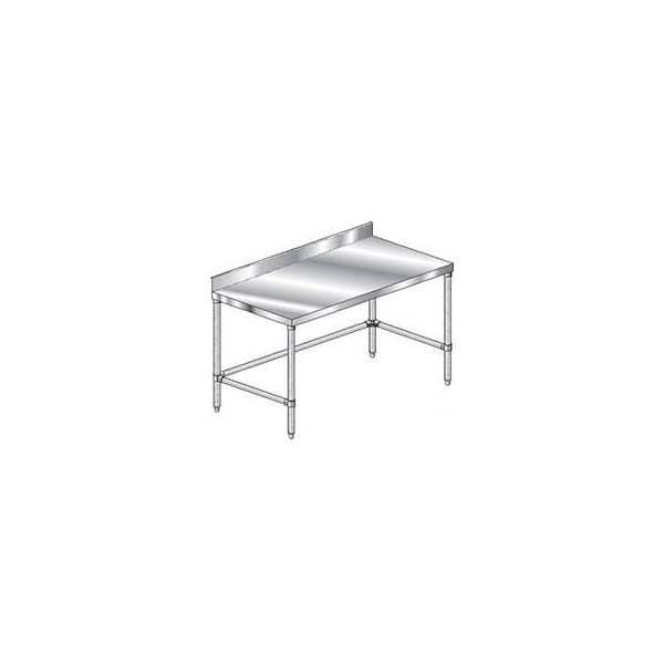 Aero Aero Manufacturing Workbench, 14 Ga. 304 Series Stainless, 4" Backsplash, Galv. Legs, 60"Wx36"D 2TGBX-3660 - main